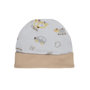 Simple New Born Summer Cap Pack of 3 - Grey, Peach-7289