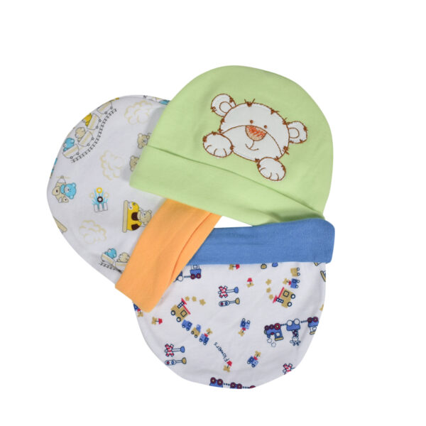 Simple New Born Summer Cap Pack of 3 - Green, Blue-0