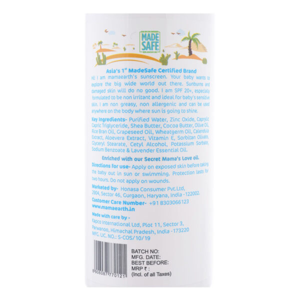 mamaearth Mineral Based Sunscreen For Babies - 100 ml-9765