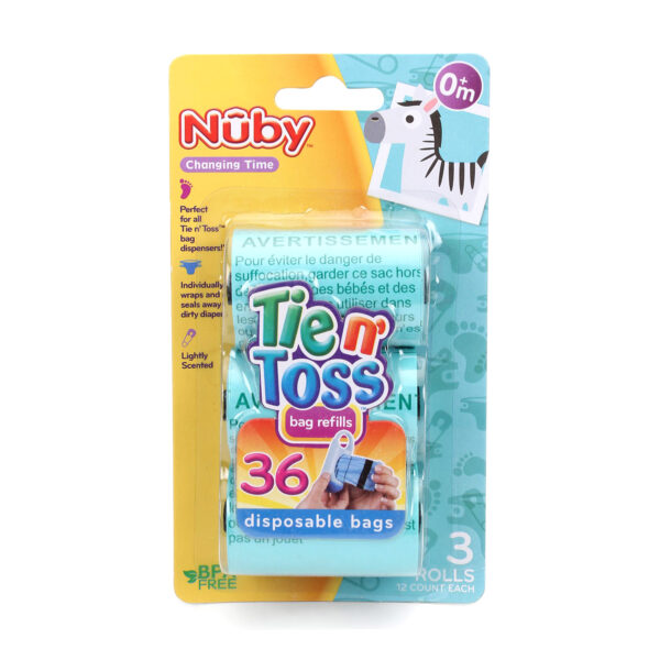 Nuby Tie N Toss Diaper Dispenser Bags - 36Pieces-9325