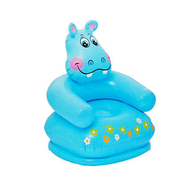 Intex Inflatable PVC Animal Chair Hippo Blue-0