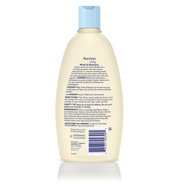 Aveeno Baby Wash & Shampoo For Hair & Body, Tear-Free - 532 ml-9796