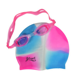 Yongbo Swimming Cap With Goggles - Pink-0