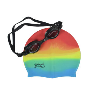 Yongbo Swimming Cap With Goggles - Multicolor-9497