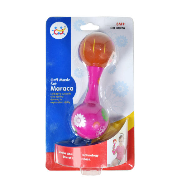 Huile Orff Music Maraca, Dumbbell Rattle Pink- 3M+-10059