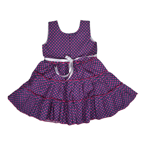 Sleeveless Cotton Frock - Purple-9100