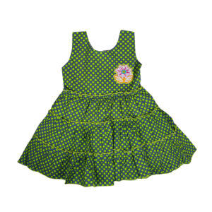 Sleeveless Cotton Frock - Green-0