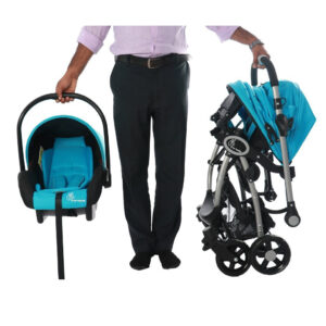 R for Rabbit Travel System - Chocolate Ride - Baby Stroller/Pram + Infant Car seat (Blue Black)-9399