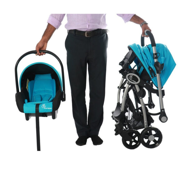 R for Rabbit Travel System - Chocolate Ride - Baby Stroller/Pram + Infant Car seat (Blue Black)-9399