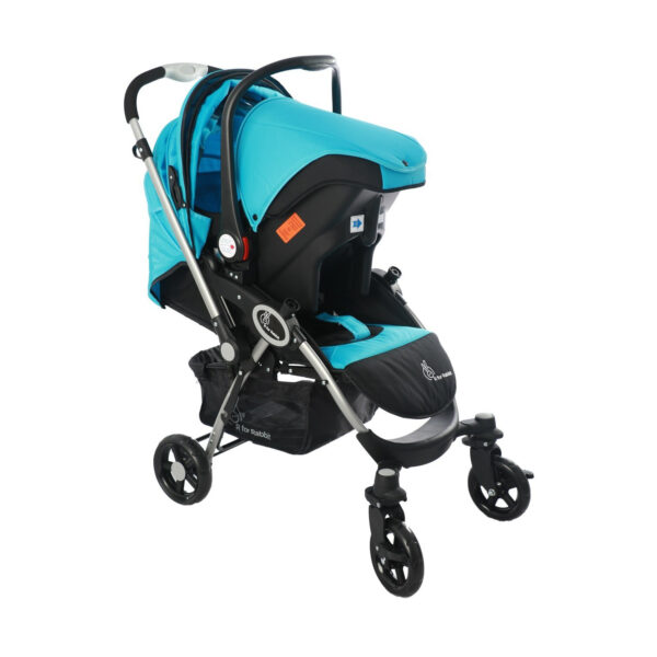 R for Rabbit Travel System - Chocolate Ride - Baby Stroller/Pram + Infant Car seat (Blue Black)-9401