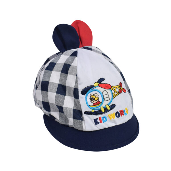 Kid World Baby Flap Cap - Navy/White-0