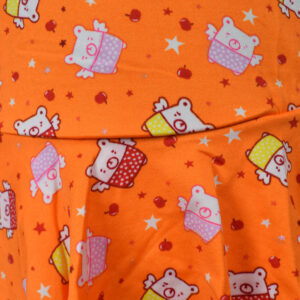 Piggy Print Ruffled Style Girls Swimsuit - Orange-9922