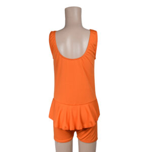 Dora Print Ruffled Style Girls Swimsuit - Orange-9937