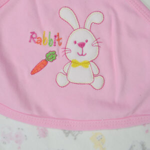 Rabbit Embroidery Hooded Wrapper - Pink-9259