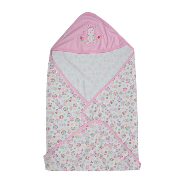 Hooded Baby Wrapping Sheet - Pink-9264