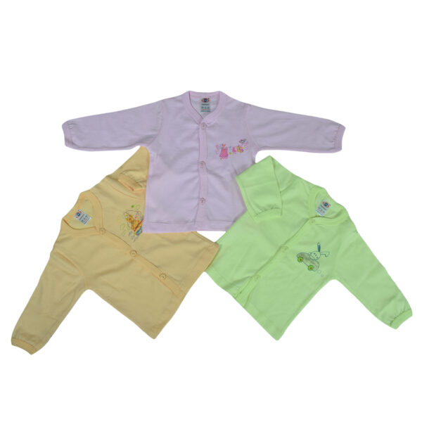 Zero New Born Full Sleeves Front Open Vest - Pack Of 3 -0