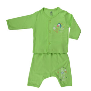Zero Pack Of T-Shirt With Diaper Pant - Green-0