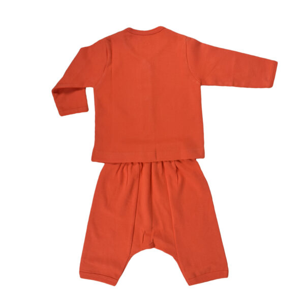 Zero Pack Of T-Shirt With Diaper Pant - Orange-8721