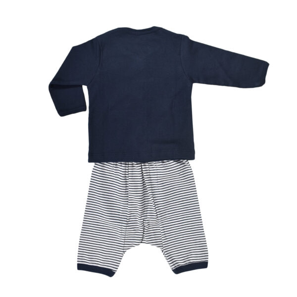 Baby Set Of T-Shirt With Diaper Pant - Navy Blue-8765