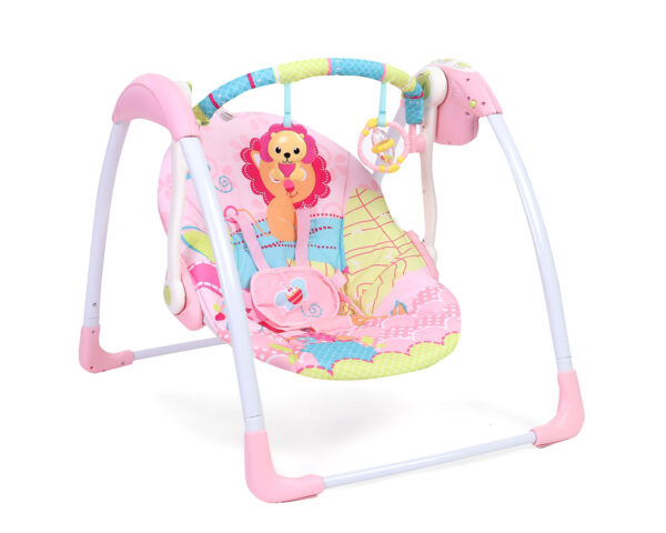 Mastela Deluxe Portable Swing Bird Print - Pink-0