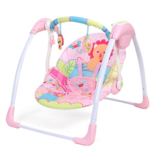 Mastela Deluxe Portable Swing Bird Print - Pink-11106