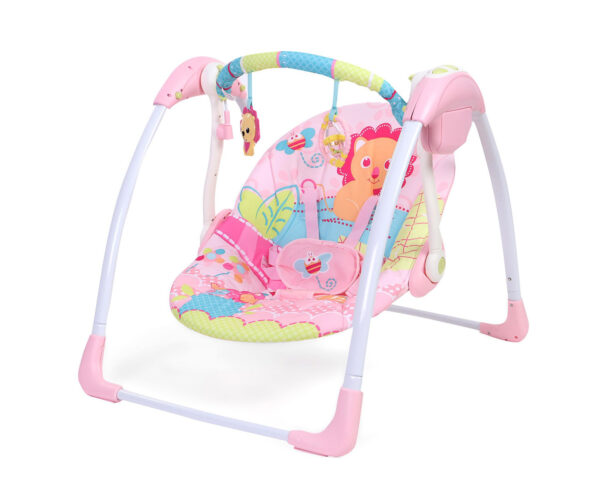 Mastela Deluxe Portable Swing Bird Print - Pink-11106