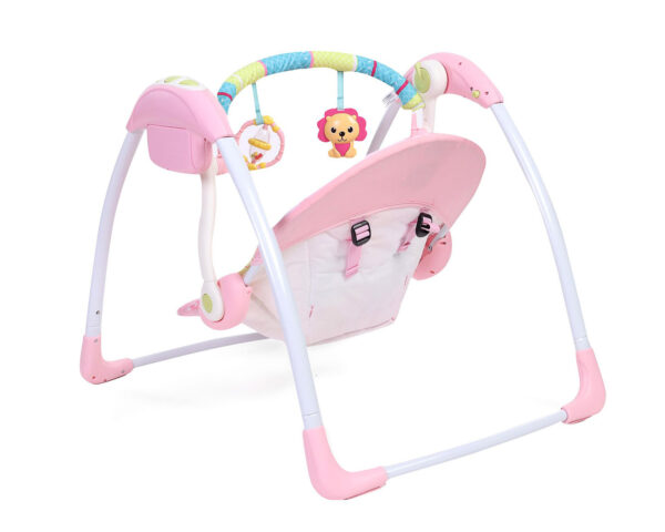 Mastela Deluxe Portable Swing Bird Print - Pink-11103