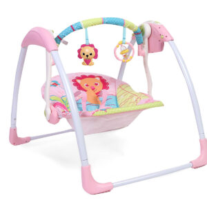 Mastela Deluxe Portable Swing Bird Print - Pink-11102