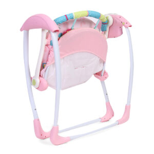 Mastela Deluxe Portable Swing Bird Print - Pink-11110