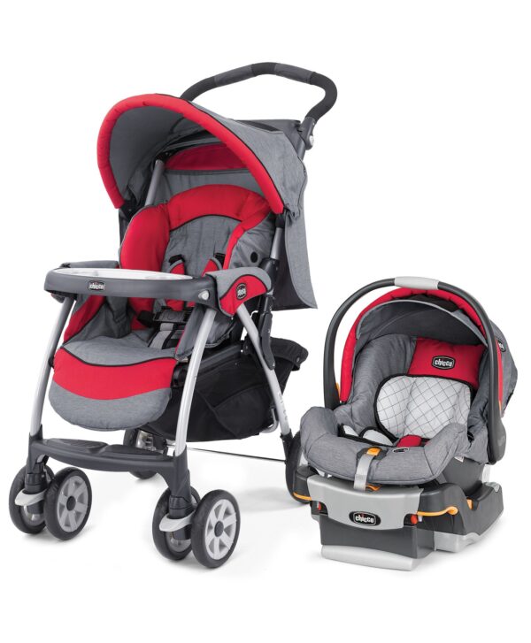 Chicco Cortina CX Travel System LAVA USA - Red & Grey-0