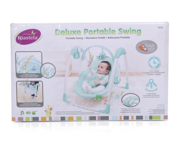 Mastela Deluxe Portable Swing - Aqua Blue-11115