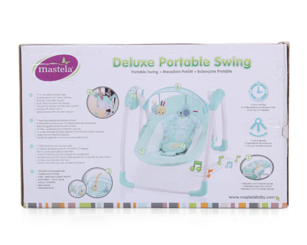 Mastela Deluxe Portable Swing - Aqua Blue-11117