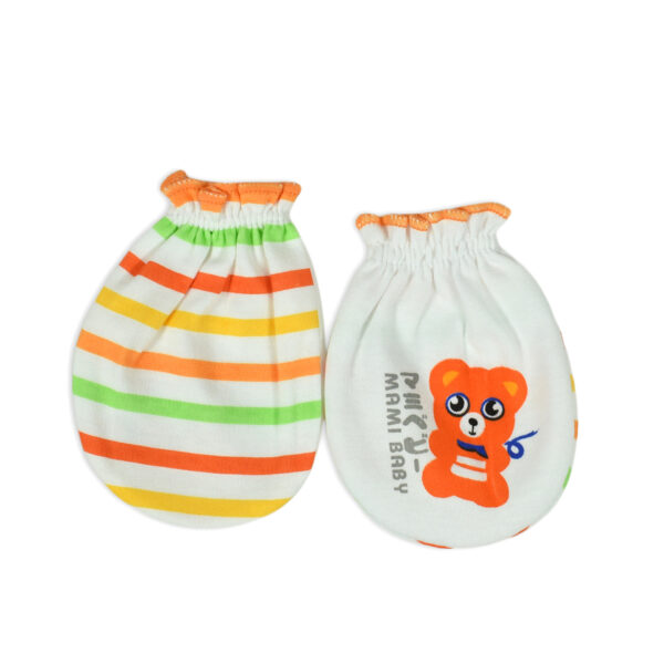 Mami Baby New Born Mittens & Booties Set (0-6M) - Orange-10537