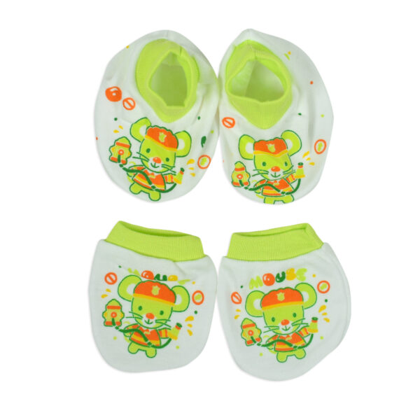 Kero Kid Printed Mittens & Booties Set - Green-0