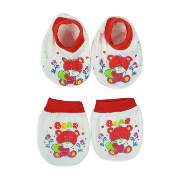 Kero Kid Printed Mittens & Booties Set - Red-0