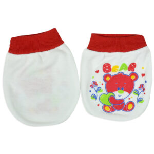 Kero Kid Printed Mittens & Booties Set - Red-10683