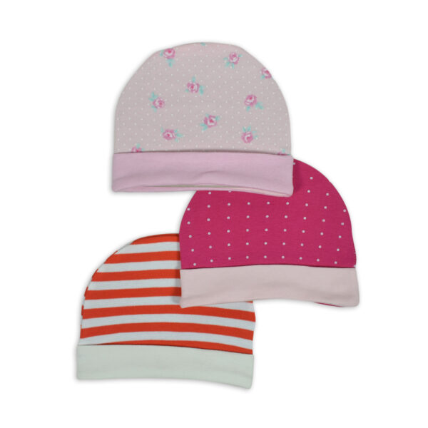 New Born Summer Cap Pack Of 3 - Girls Shade-10365