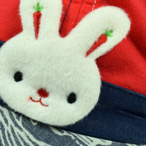 Kids Bunny Applique Unisex Summer Caps - Red-11267