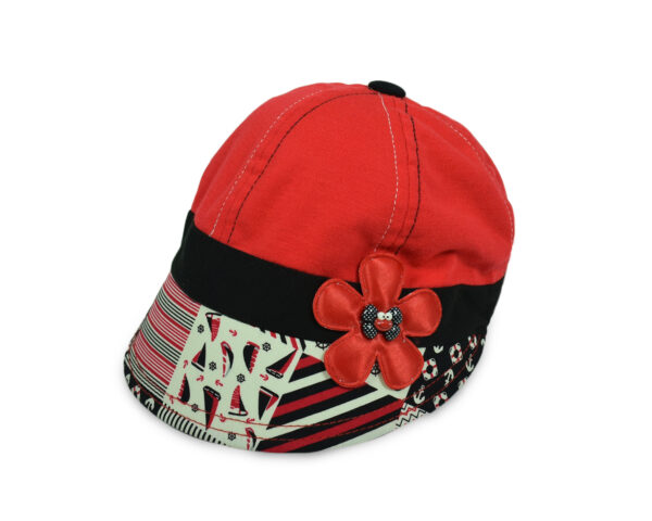 Flower Patch Girls Summer Caps - Red-0