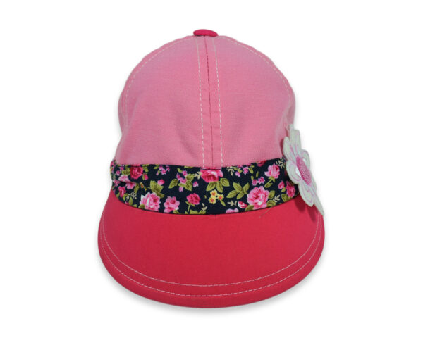 Flower Patch Girls Summer Cap - Pink/Peach-11290