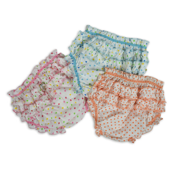 Dotted Print Girls Cotton Freal Panty Pack Of 3-0