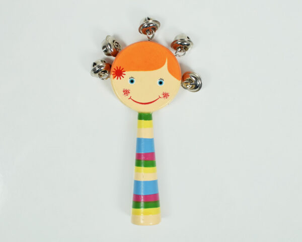 New Born Baby Hand Shake Musical Wooden Rattle-0