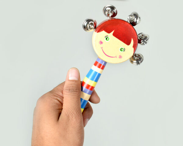 New Born Baby Hand Shake Musical Wooden Rattle-11335