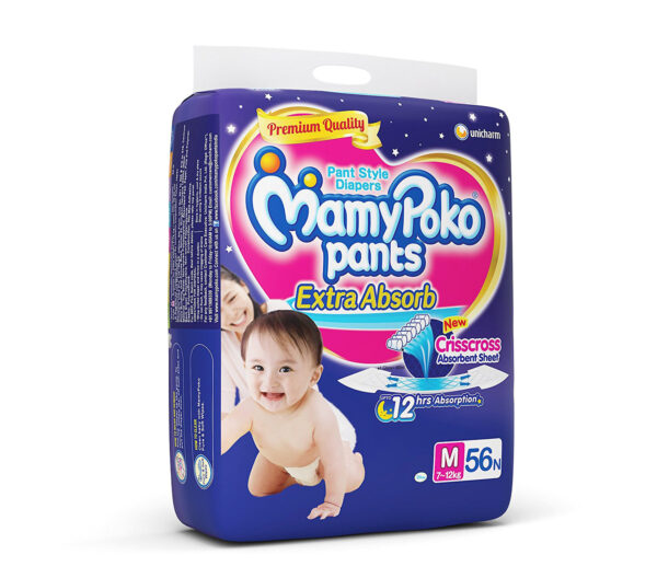 Mamy Poko Medium Size Baby Diapers (56 count)-10516