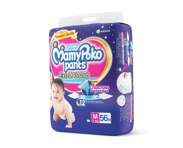 Mamy Poko Medium Size Baby Diapers (56 count)-10515