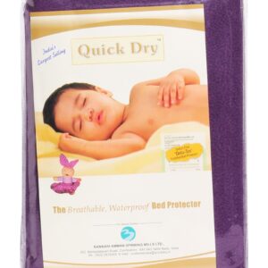 Quick Dry Plain Waterproof Bed Protector Sheet (L) - Plum-12376