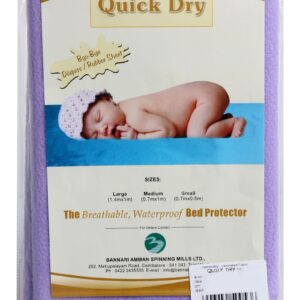 Quick Dry Plain Waterproof Bed Protector Sheet (L) - Lilac-12444