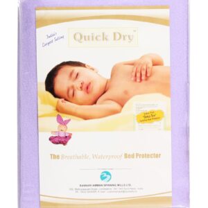 Quick Dry Plain Waterproof Bed Protector Sheet (L) - Lilac-12446