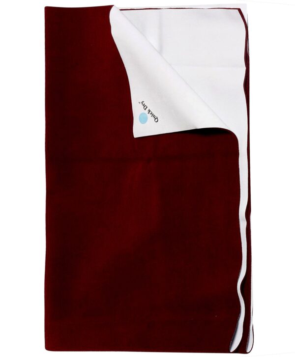 Quick Dry Plain Waterproof Bed Protector Sheet (M) - Dark Maroon-0