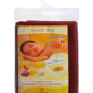 Quick Dry Plain Waterproof Bed Protector Sheet (M) - Dark Maroon-12425